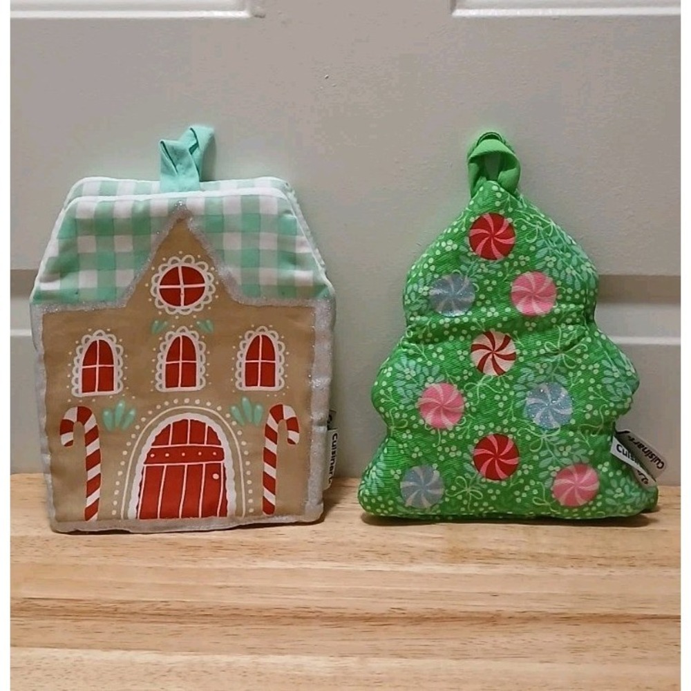 Cuisinart Pot Holders Christmas Tree Gingerbread House‎ NWOT Set of 4